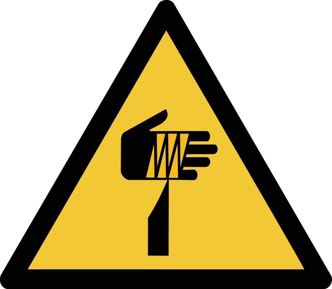 sharp implement iso warning symbol vector