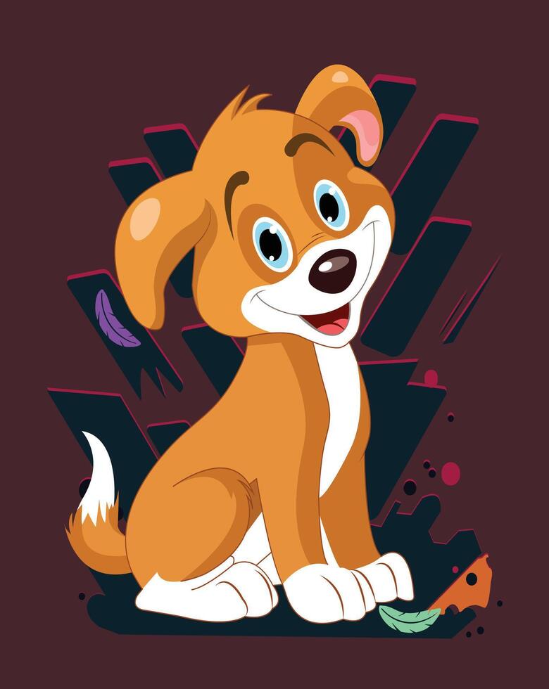 diseño de camiseta de vector de perro