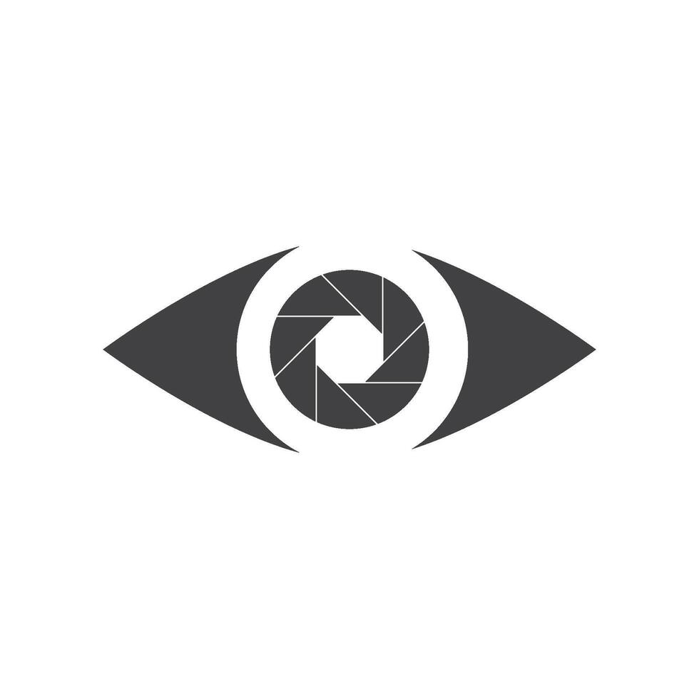 Camera lens shutter logo vector
