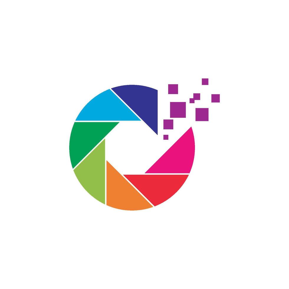 Camera lens shutter logo vector