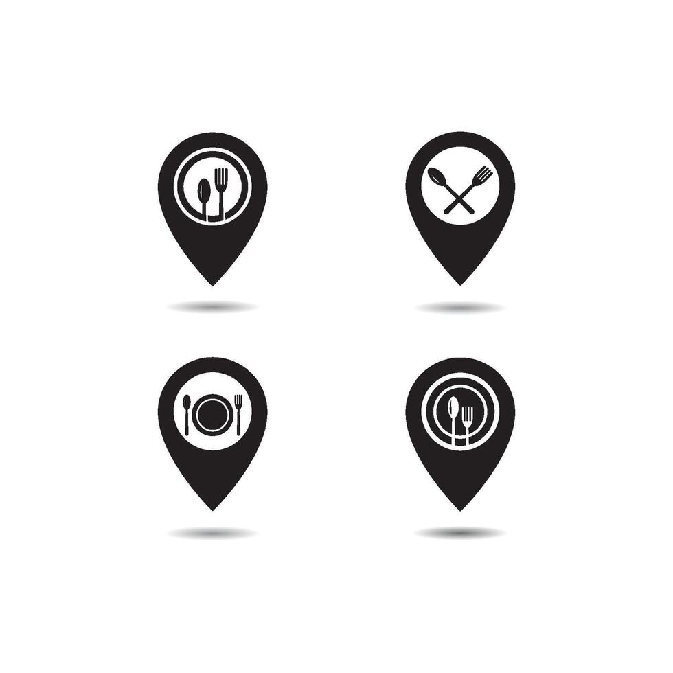 Restaurant location icon vector