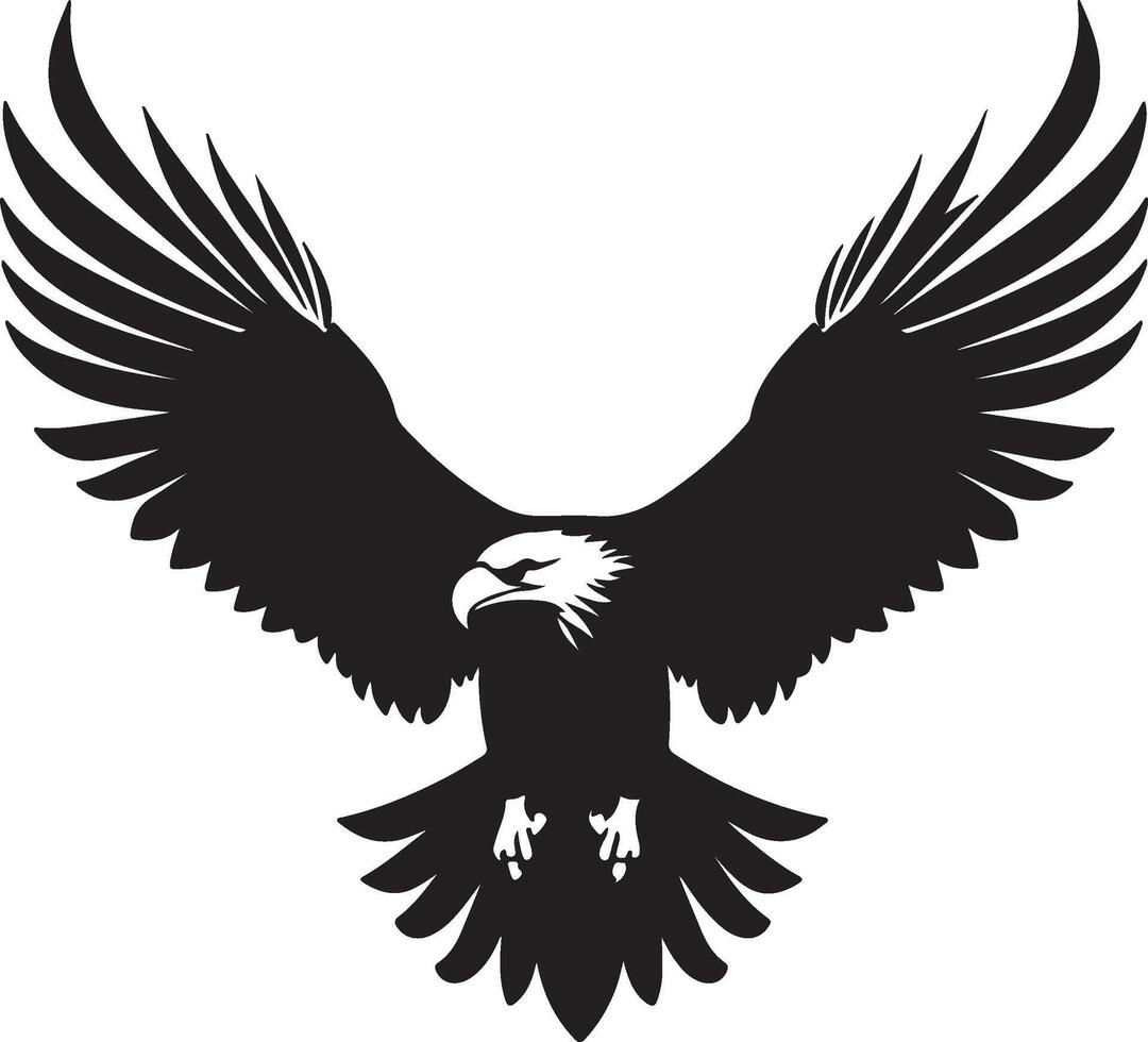 Eagle Silhouette Vector Illustration White Background