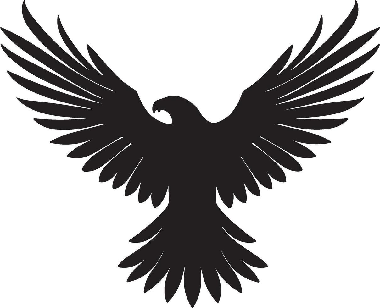 Eagle Silhouette Vector Illustration White Background