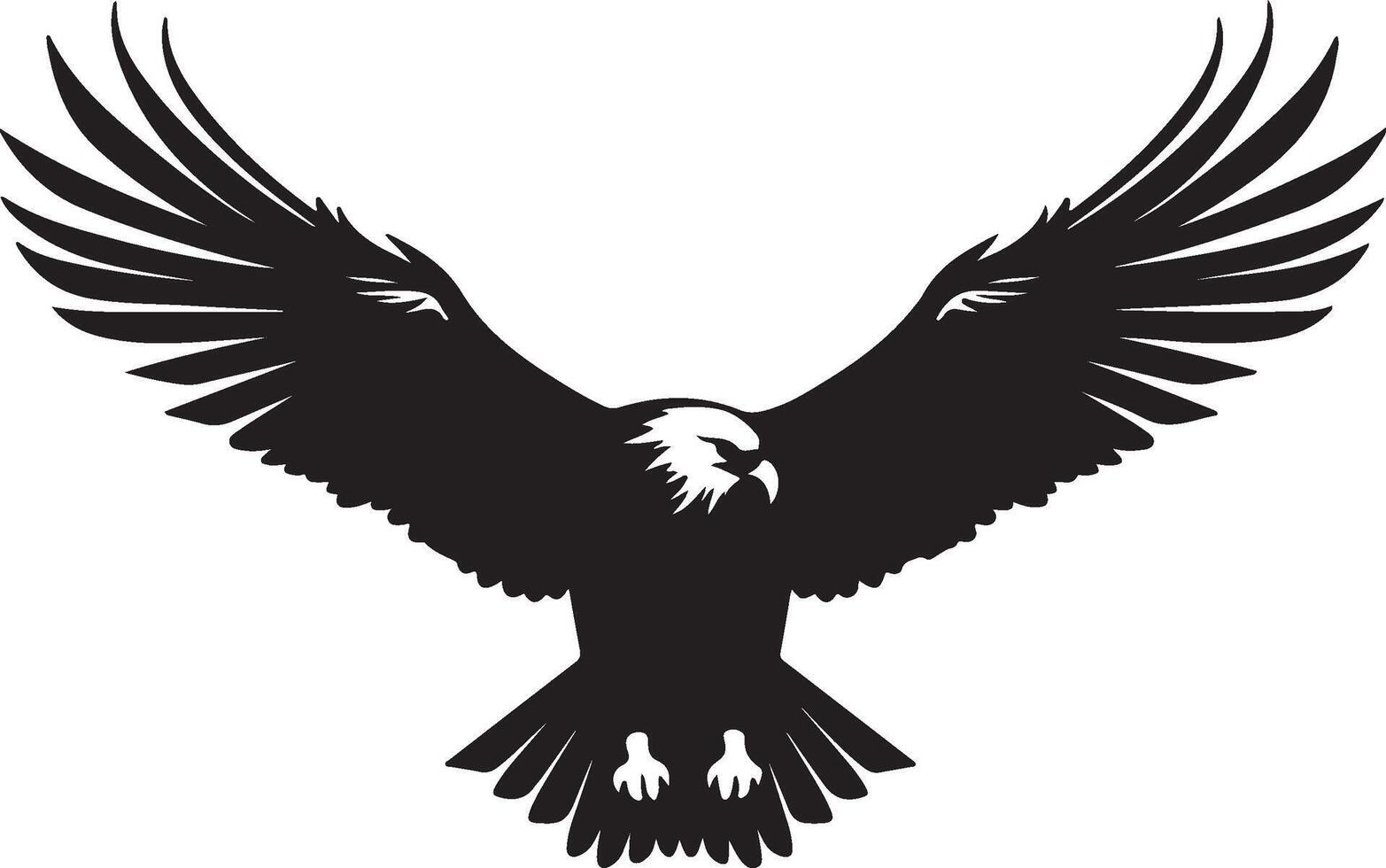 Eagle Silhouette Vector Illustration White Background