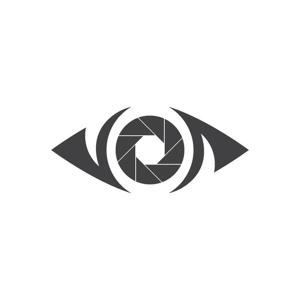 Camera lens shutter logo vector