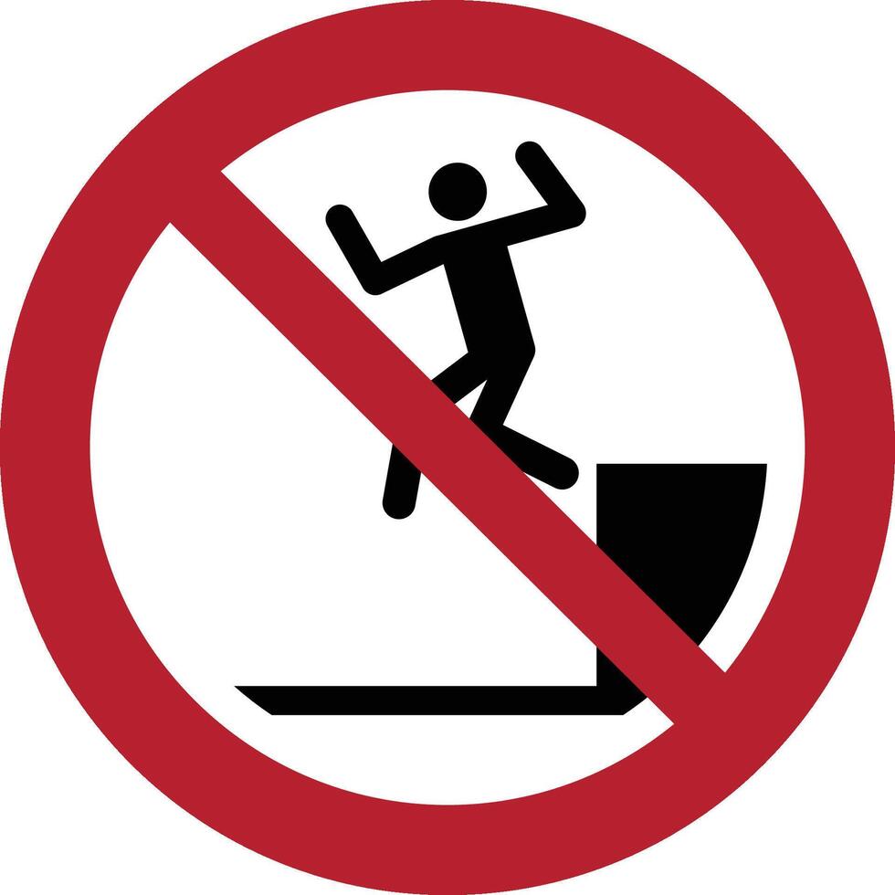 no jumping down iso prohibition symbol vector