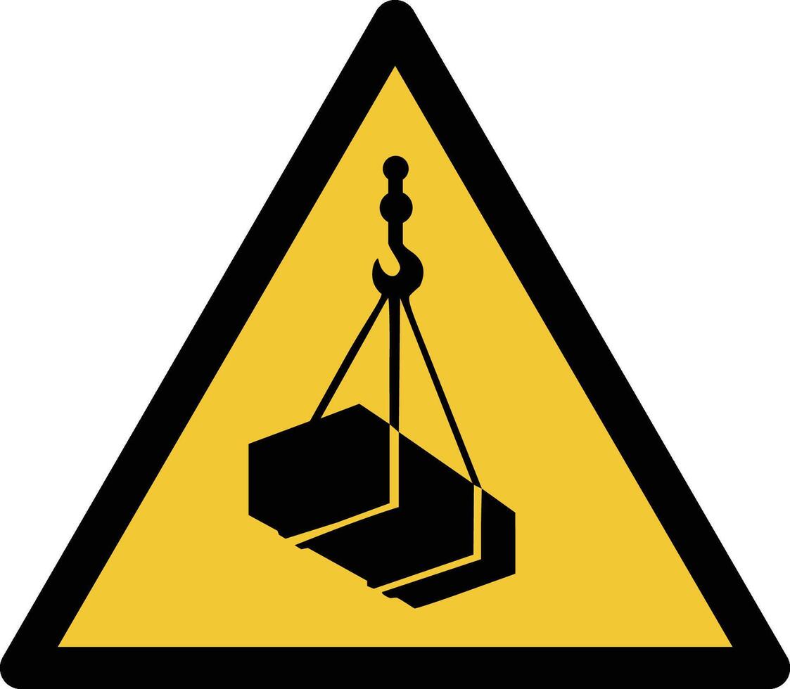 overhead or suspended load iso warning symbol vector