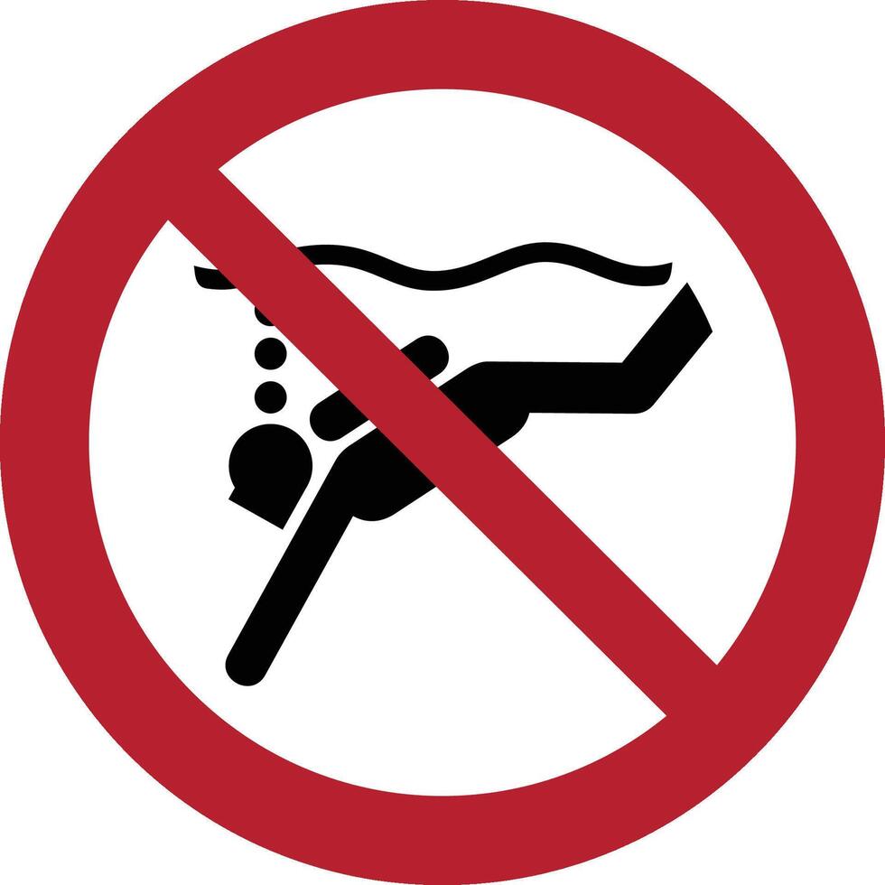 no sub aqua diving iso prohibition symbol vector