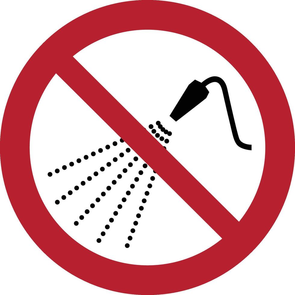 do not spray with water iso prohibition symbol vector