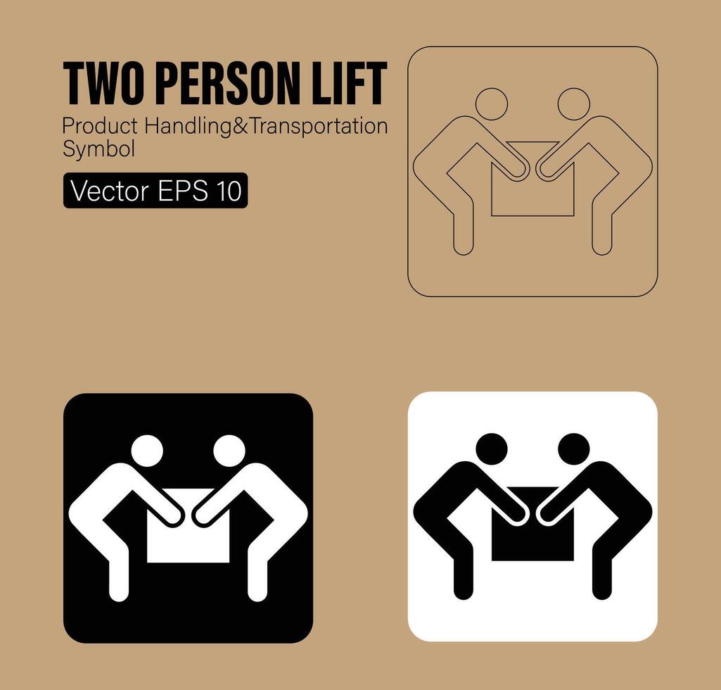 Two Person Lift Product Handling And Transportation Symbol vector