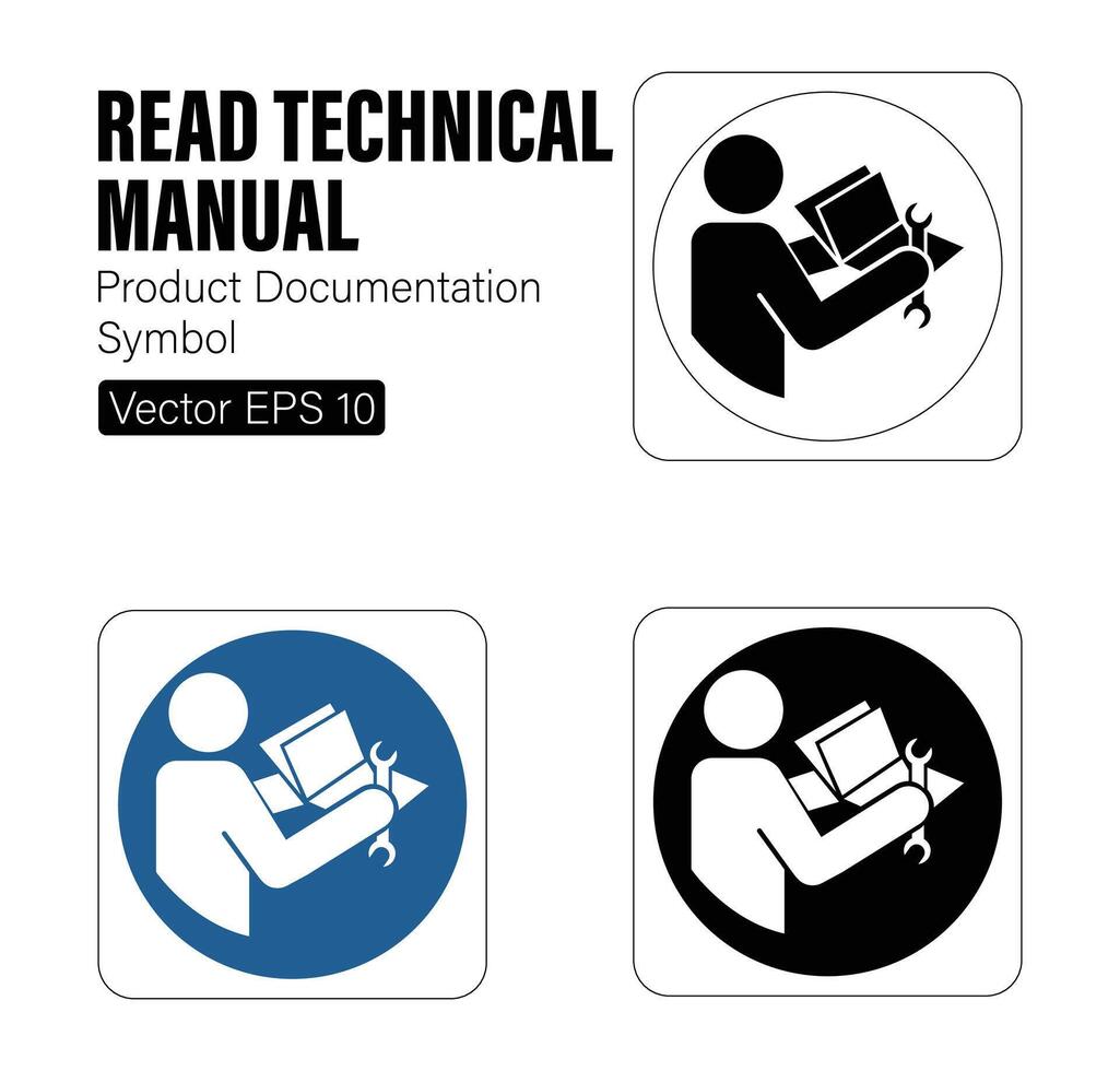 Read Technical Manual Product Documentation Symbol vector