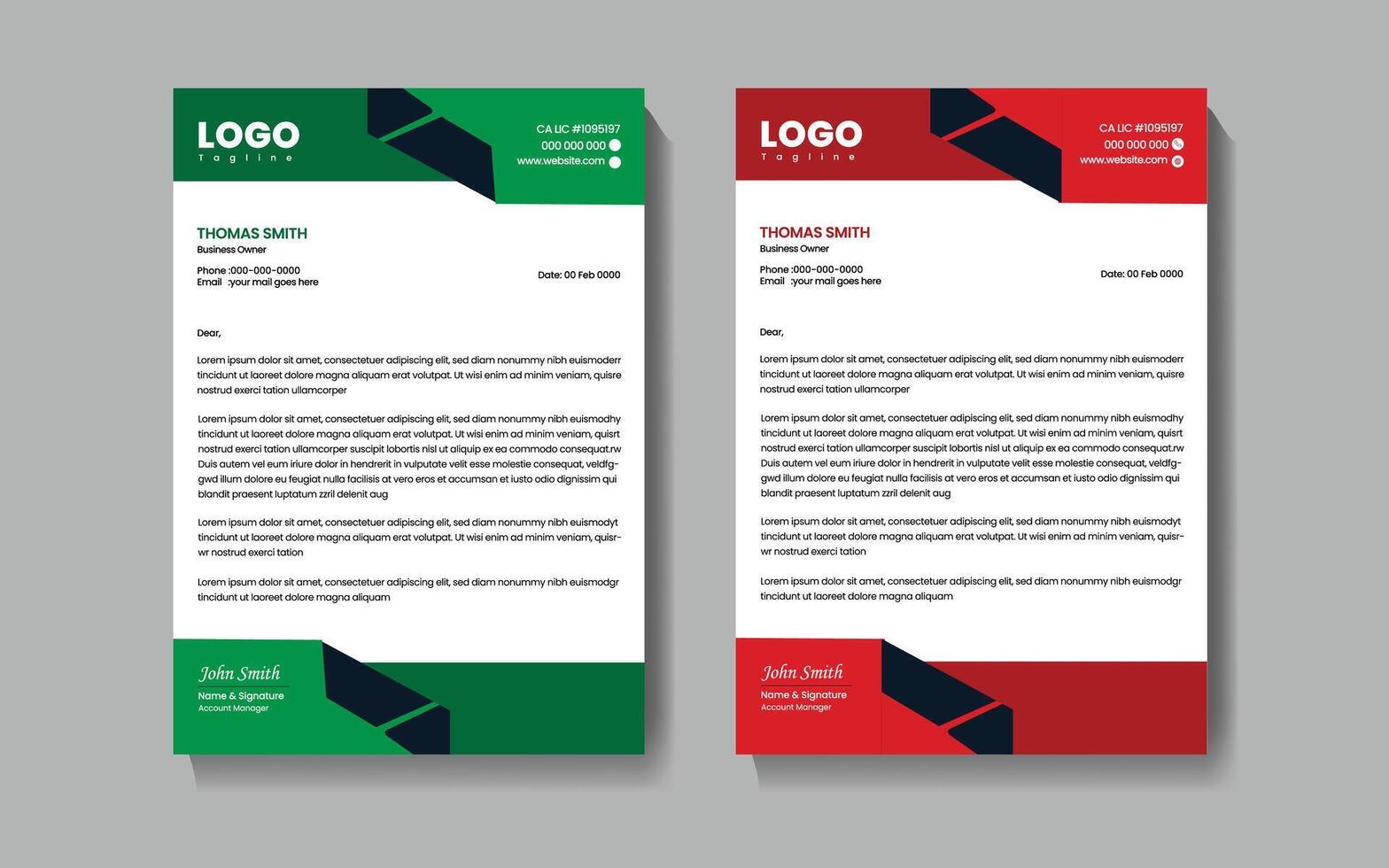 modern business and corporate letterhead template vector