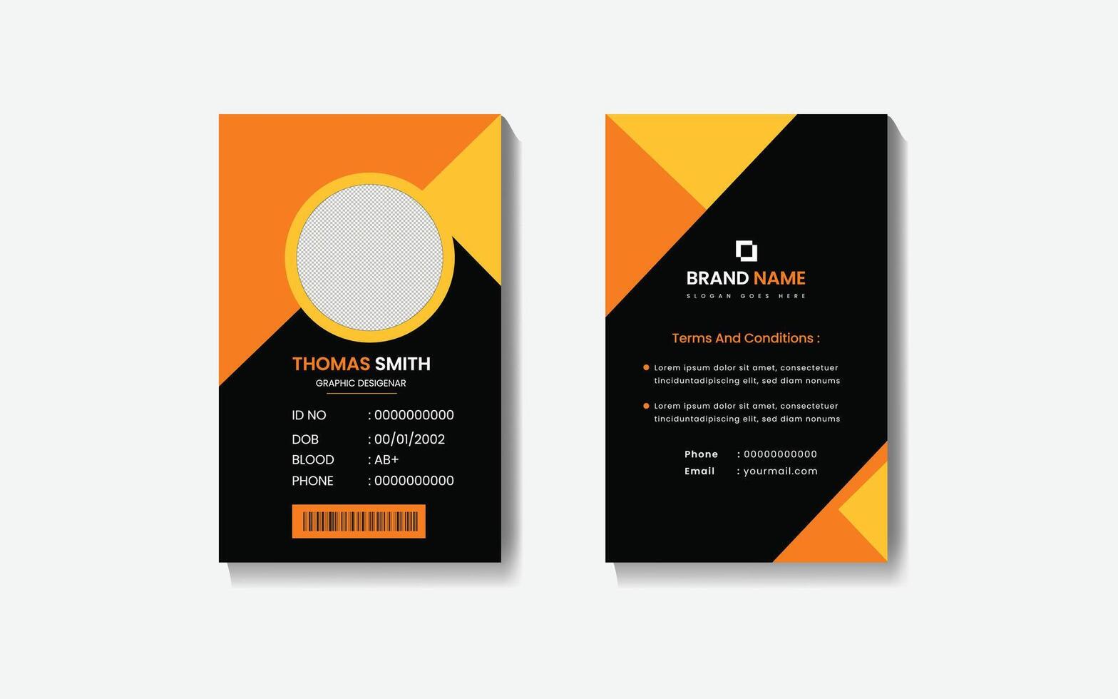 Professional identity card template vector