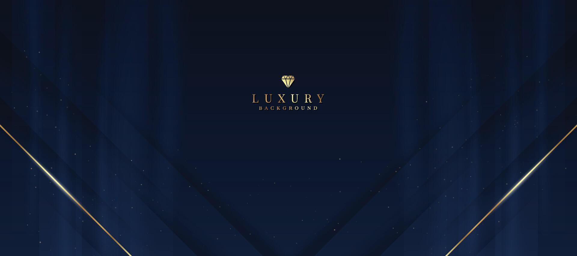 Luxurious dark blue background with sparkling gold and glitter. modern elegant abstract background vector