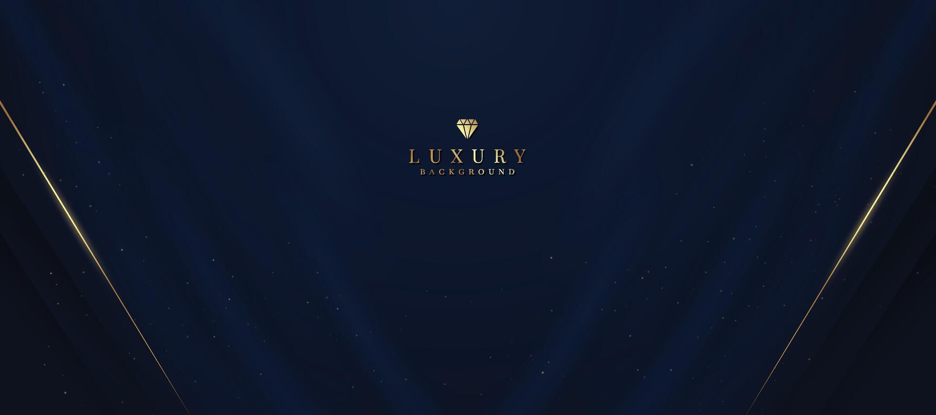 Luxurious dark blue background with sparkling gold and glitter. modern elegant abstract background vector