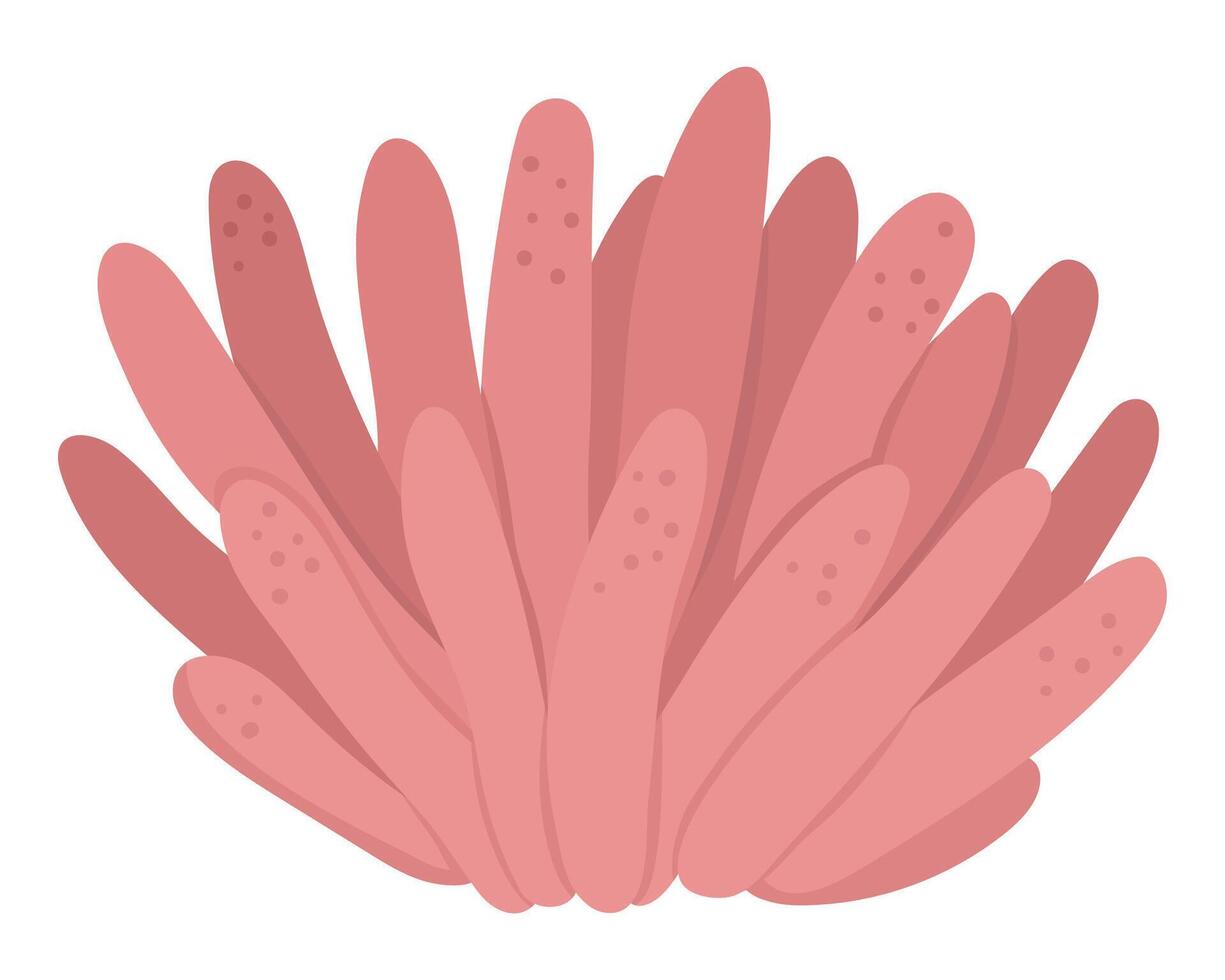 Vector pink sea anemone icon. Under the sea illustration with cute actinia seaweeds. Ocean plant clipart. Cartoon underwater or marine clip art for children isolated on white background
