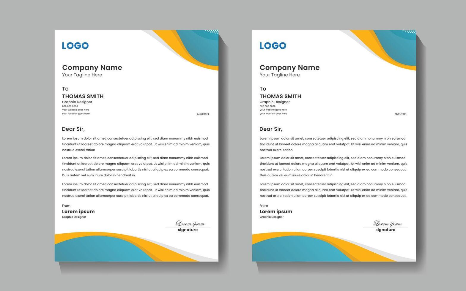 Company letterhead Design template vector