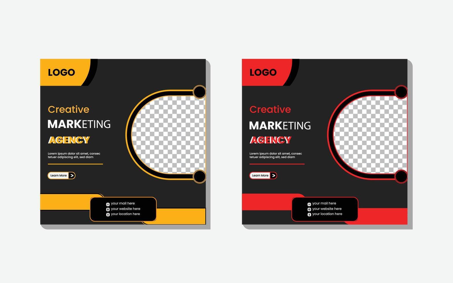 Creative social media post design template vector