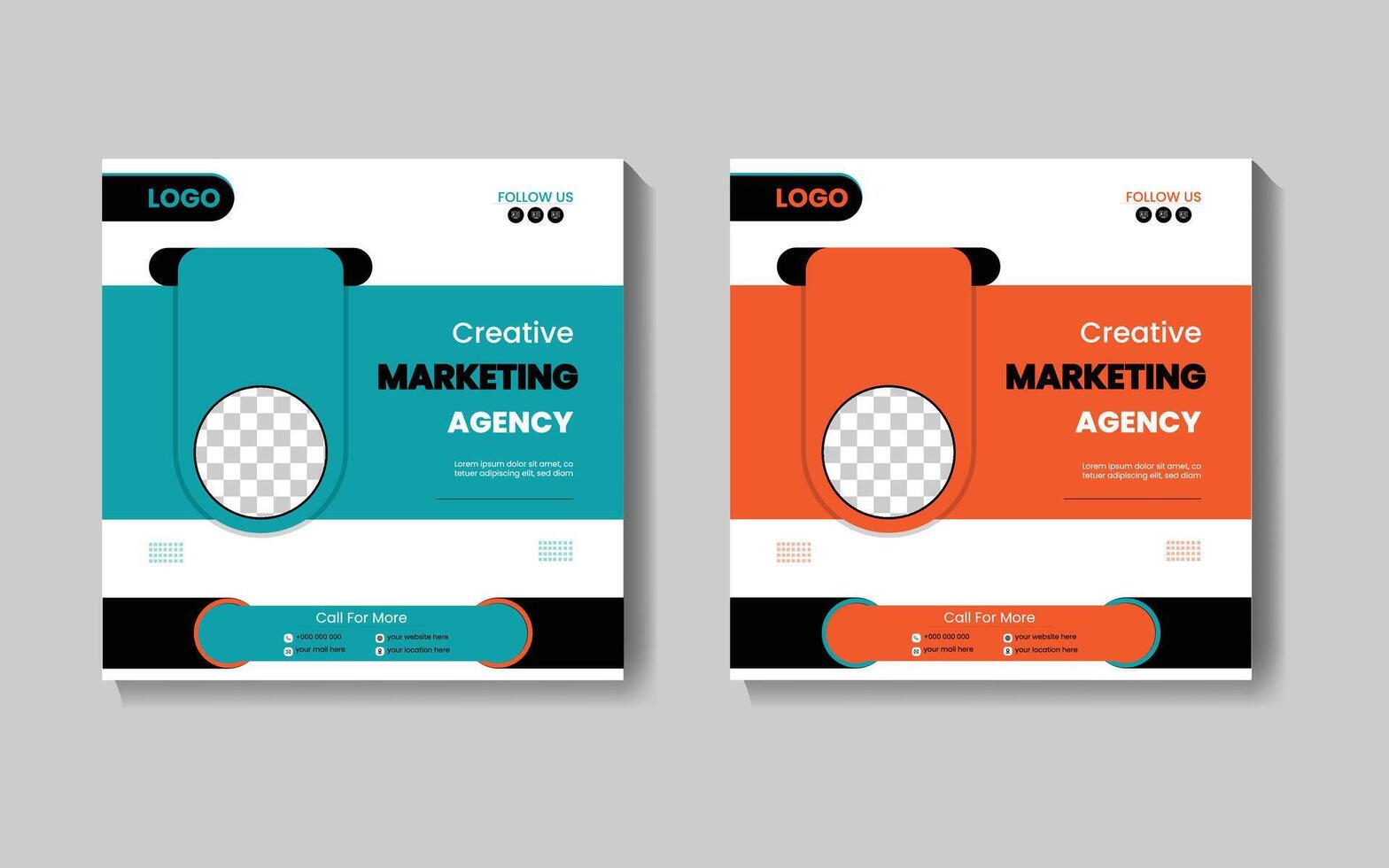 Creative social media post design template vector