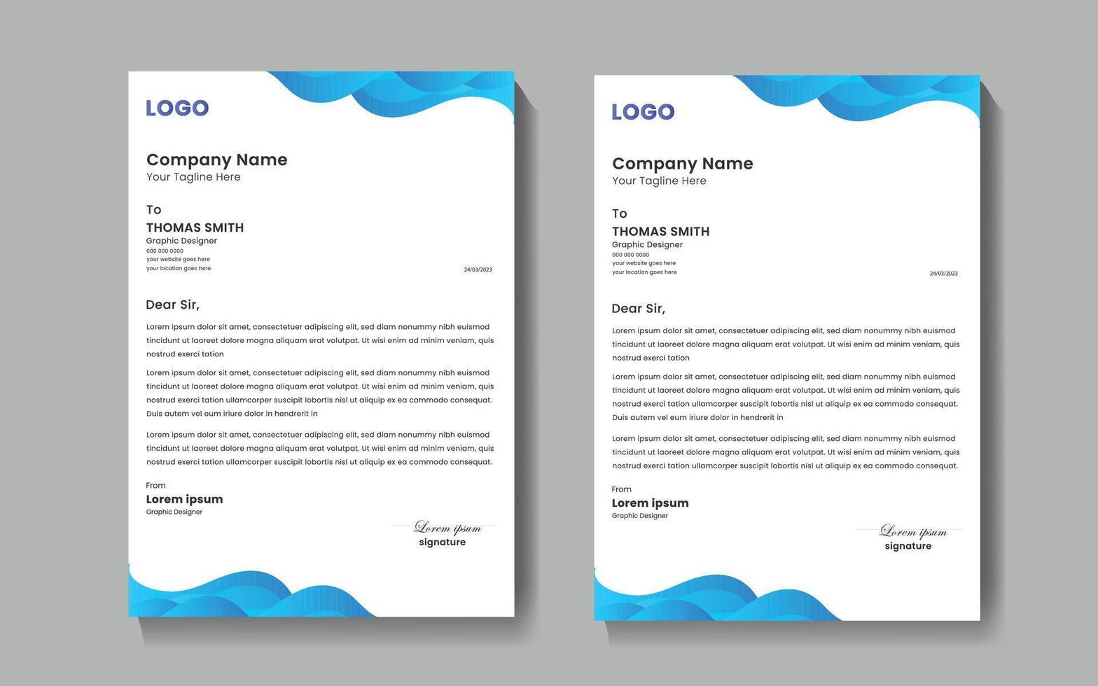 Company letterhead Design template vector