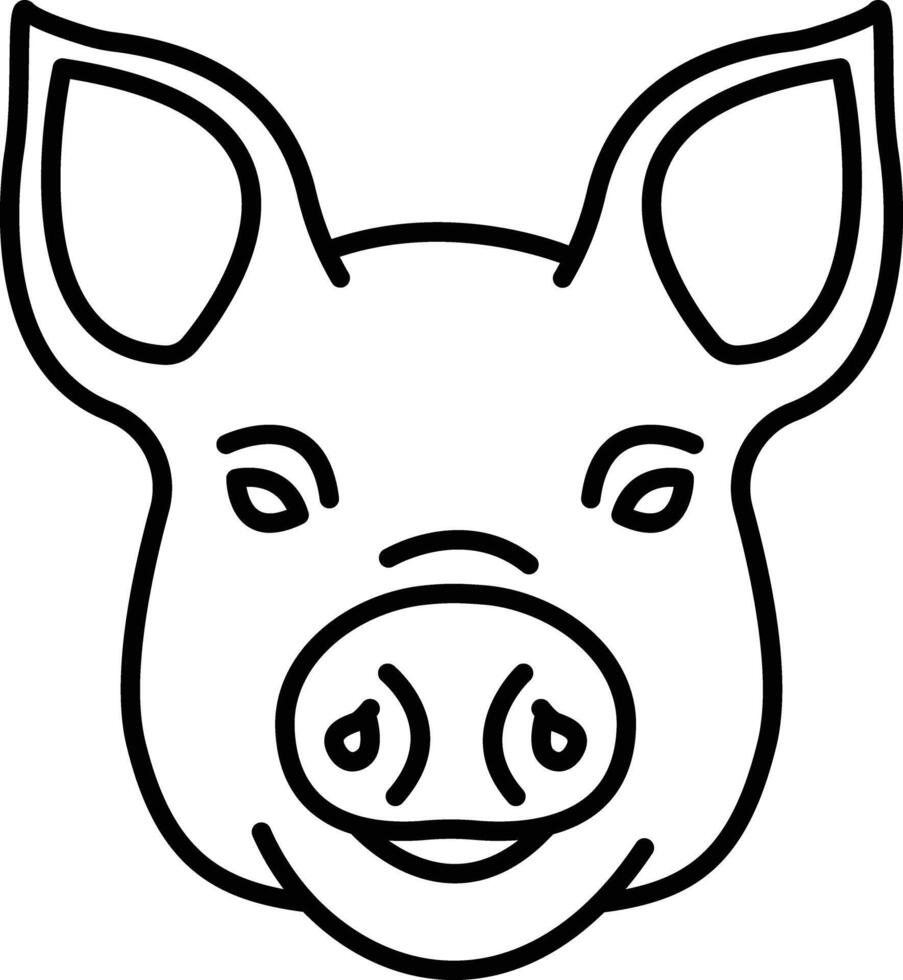 cerdo cara contorno vector ilustración