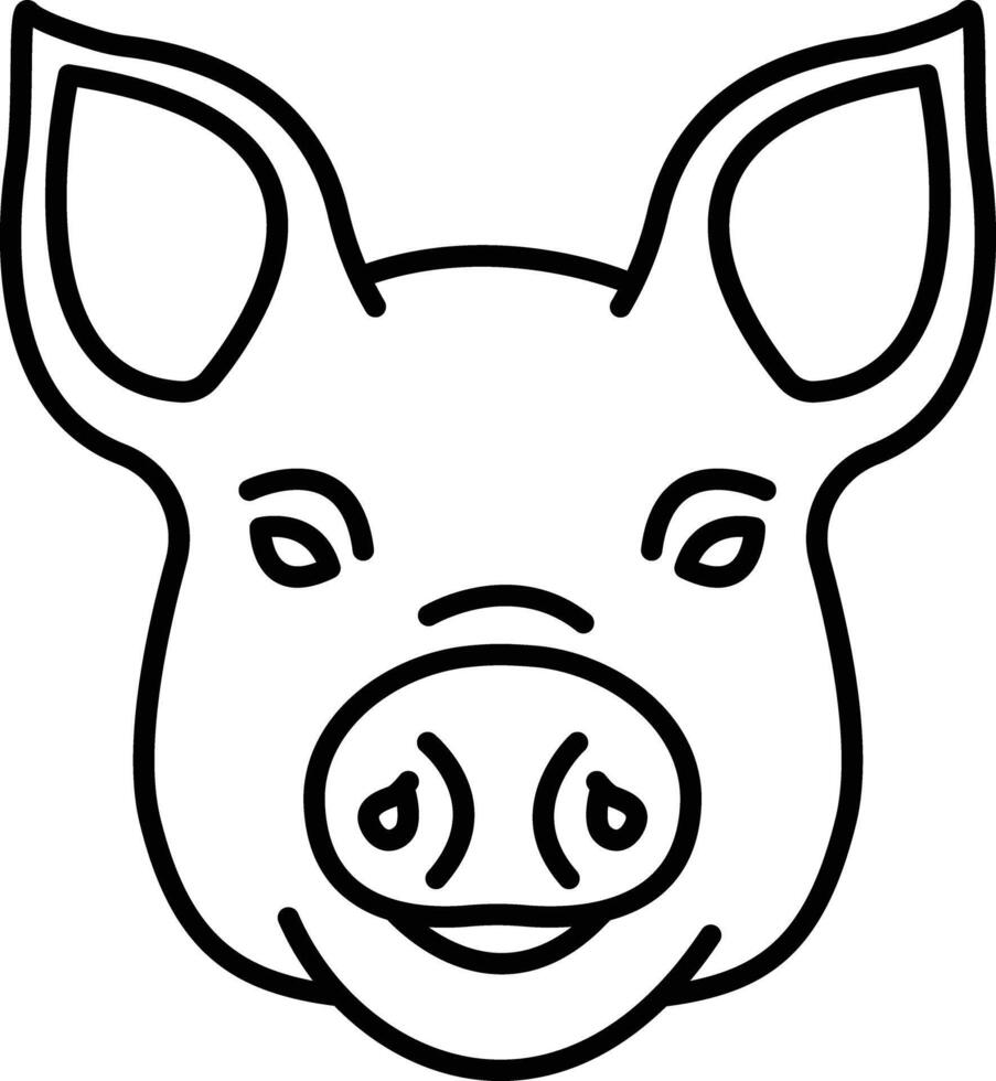 Pig face outline vector illustration