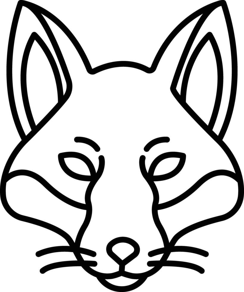 Fox face outline vector illustration