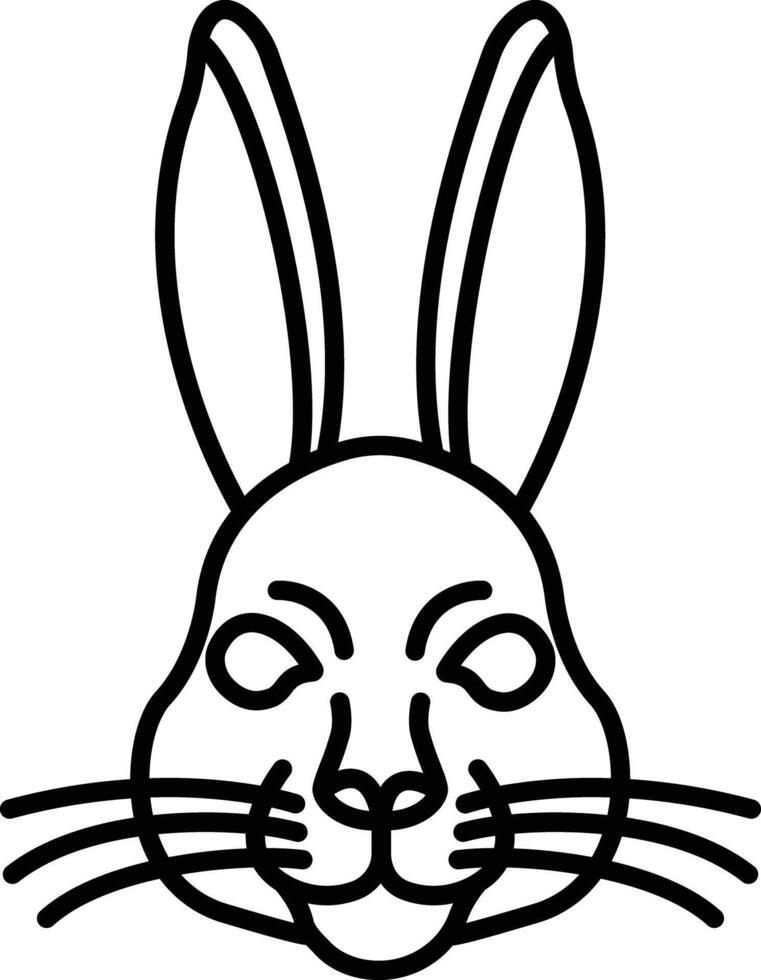 Rabbit face outline vector illustration