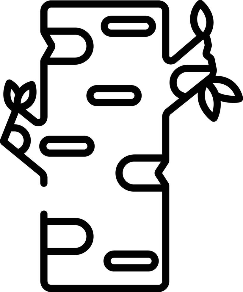 Birch Tree outline vector illustration