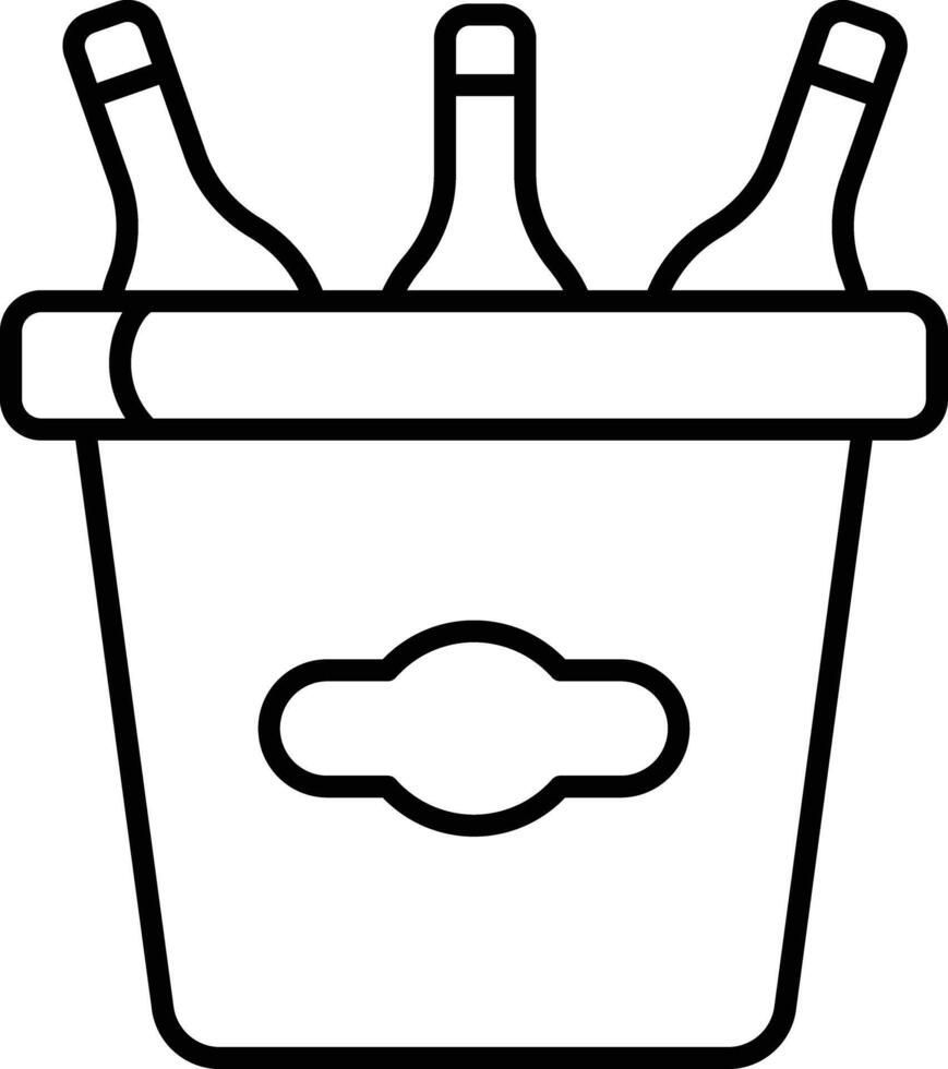 Beer bucket outline vector illustration