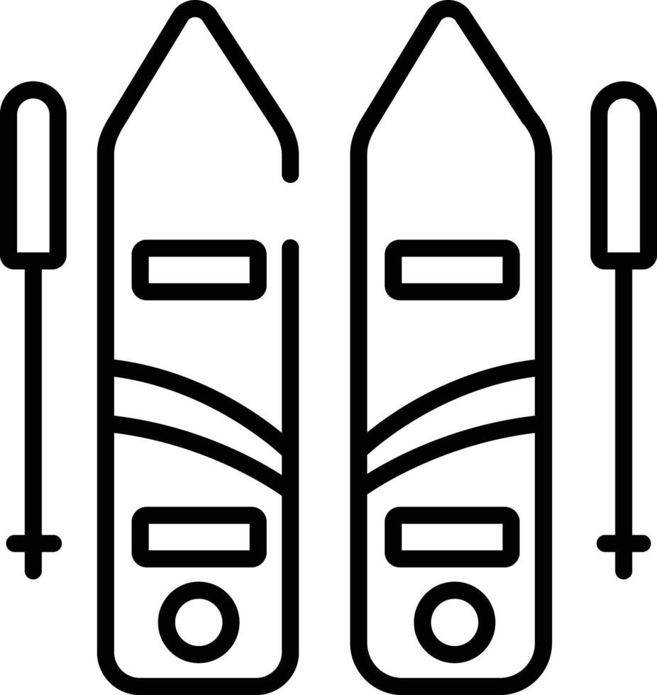 Ski board outline vector illustration