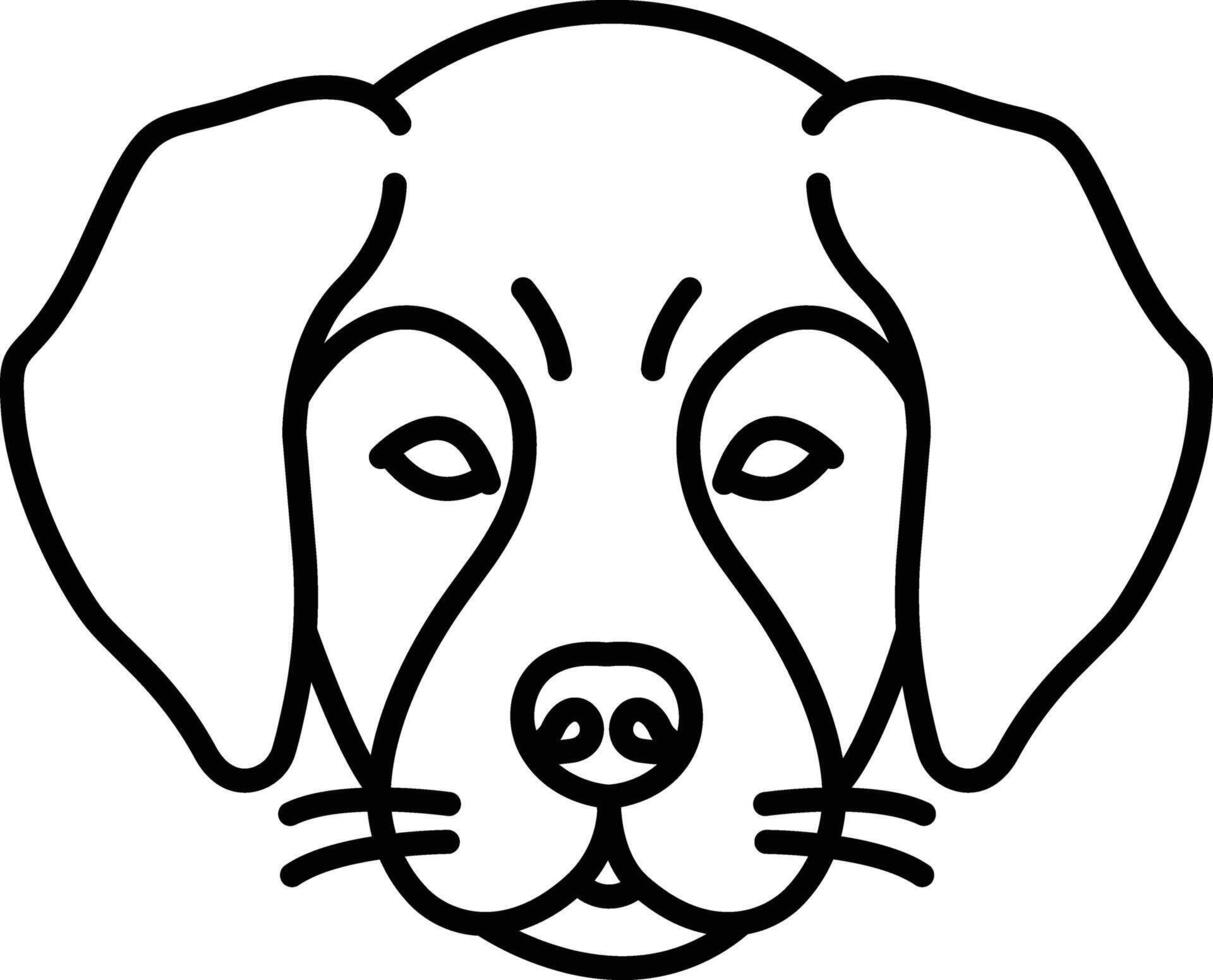 perro cara contorno vector ilustración