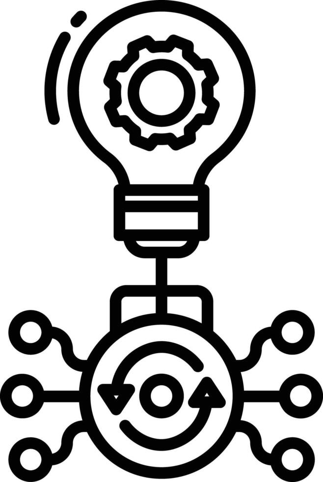 Ai innovation outline vector illustration