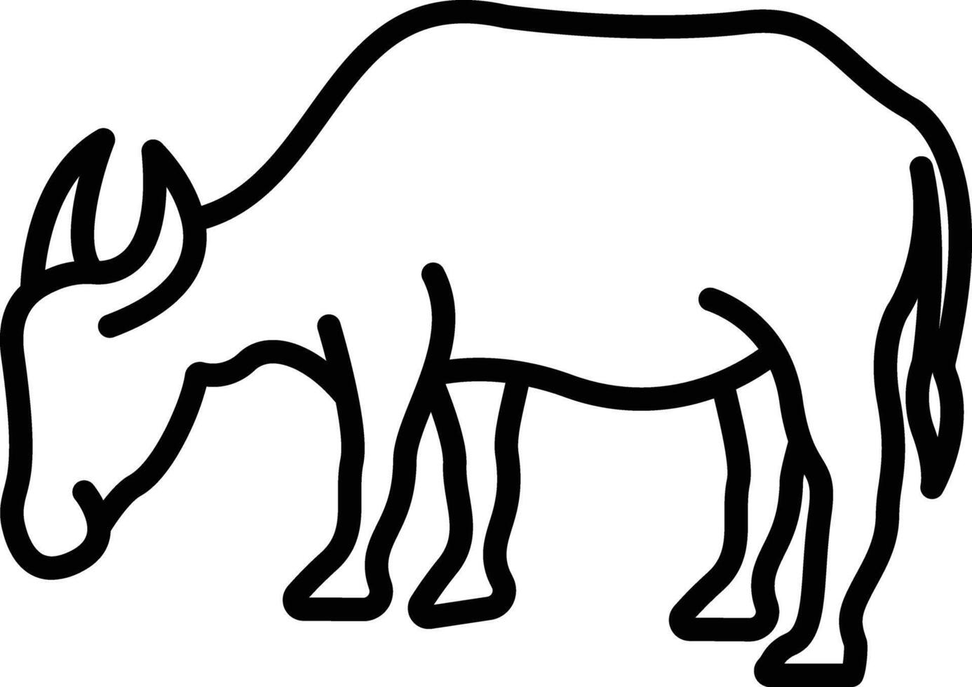 Bull face outline vector illustration