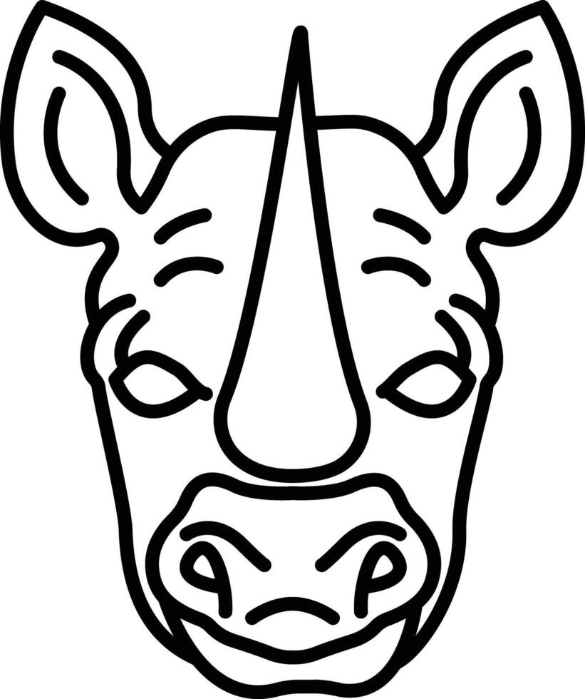 Rhinoceros face outline vector illustration