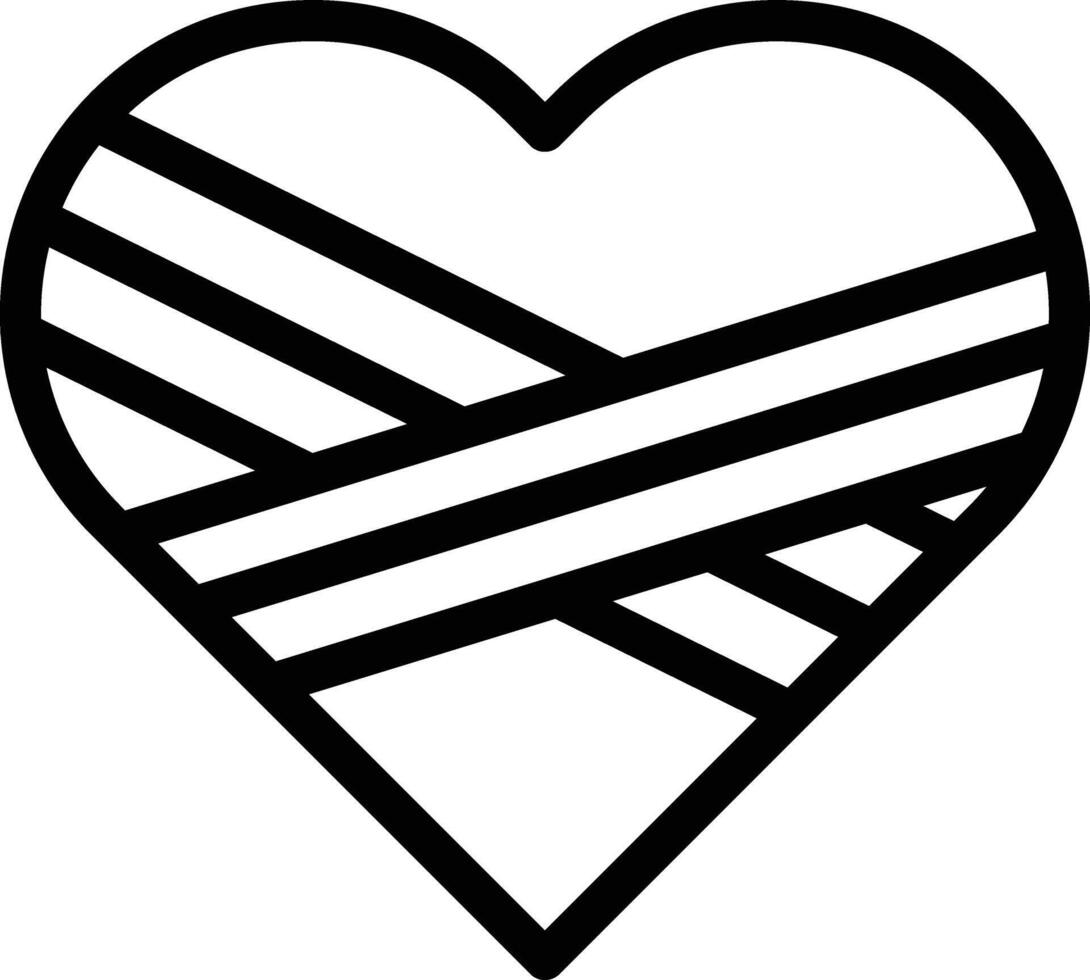 Bandaged heart vector icon