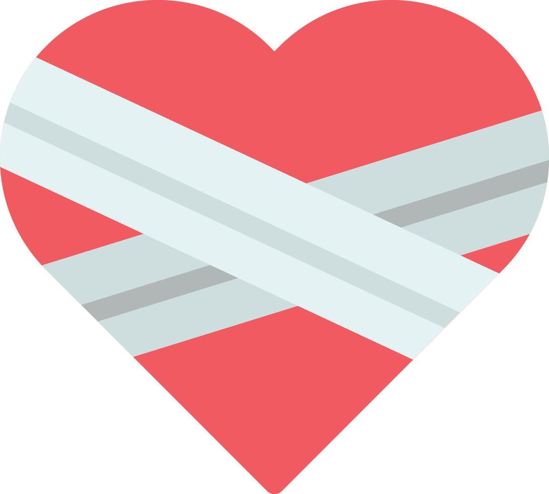 Bandaged heart vector icon