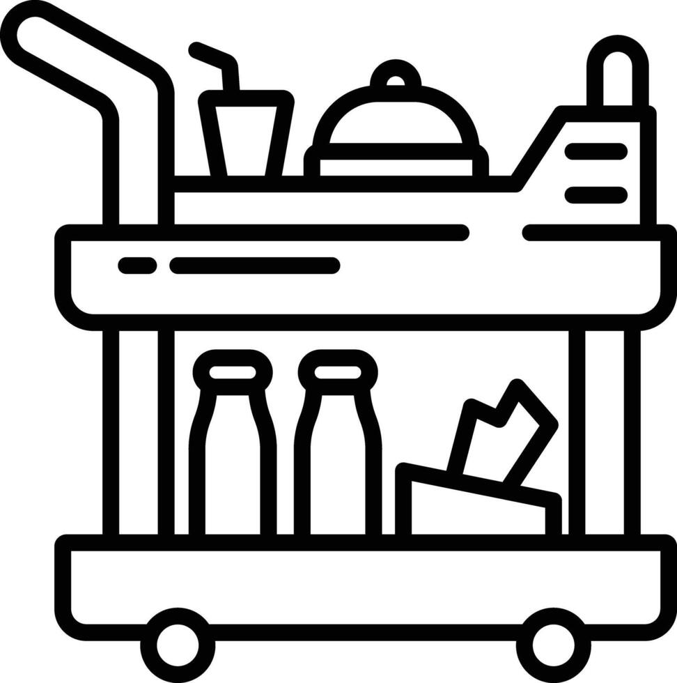 Serving Cart outline vector illustration