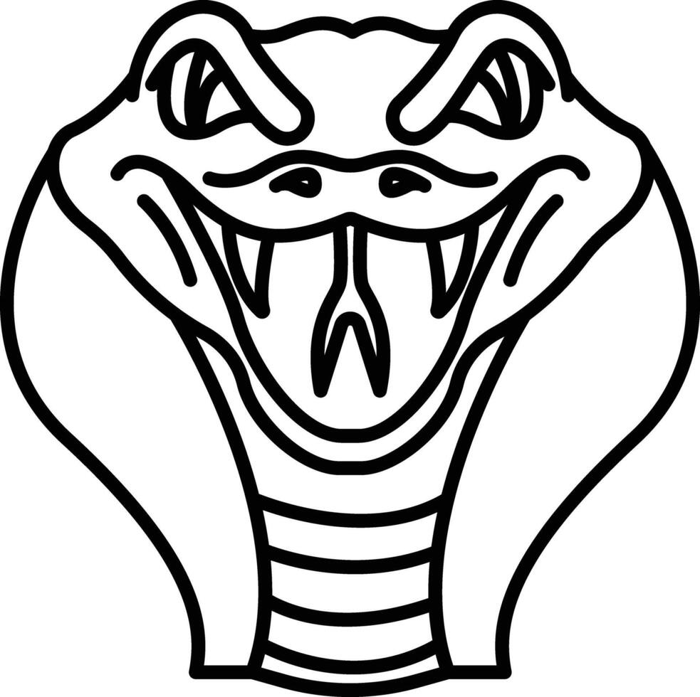 Snake face outline vector illustration