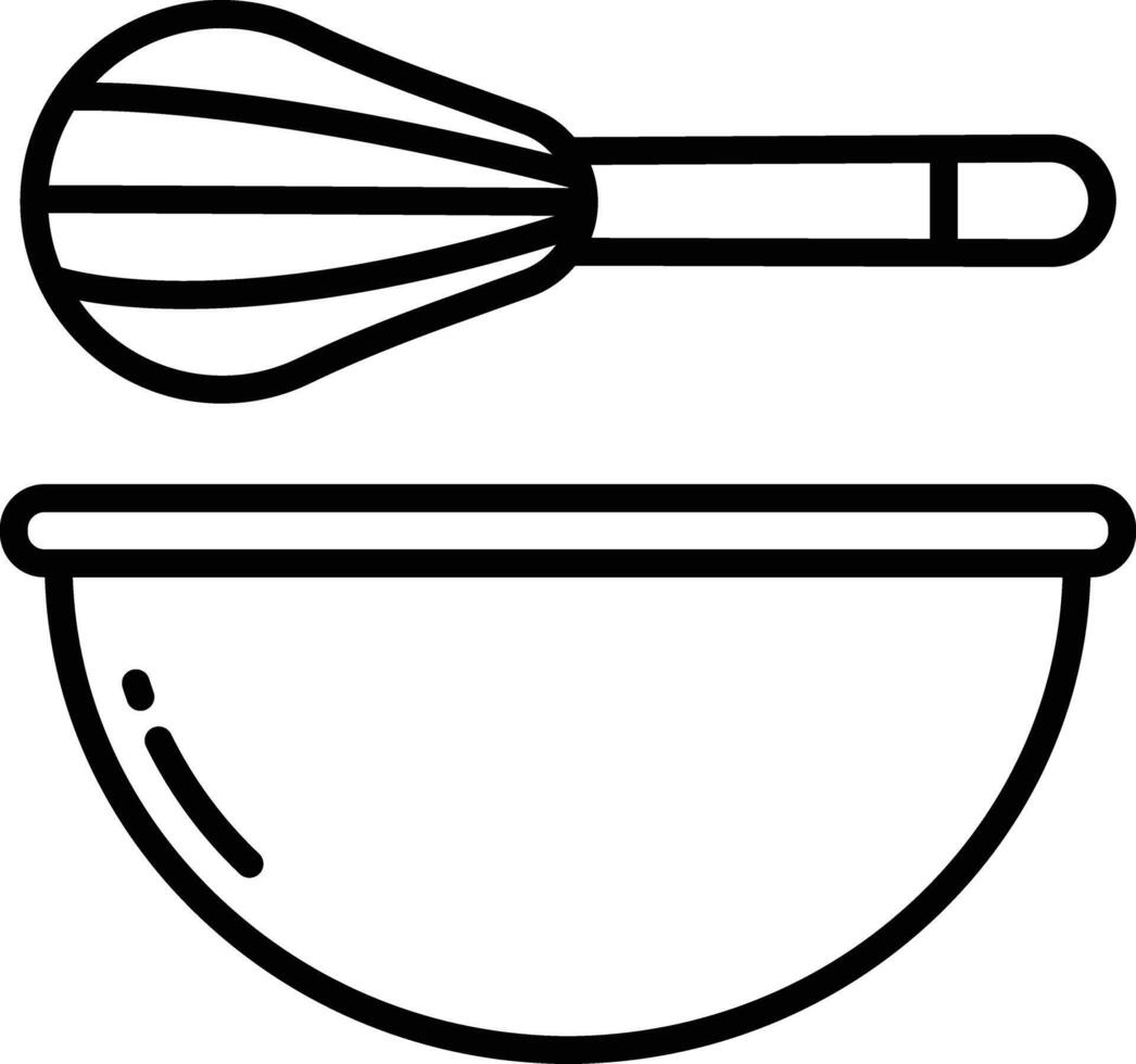 Baking Bowl outline vector illustration