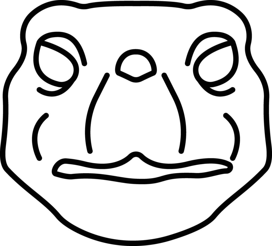 Turtle face outline vector illustration