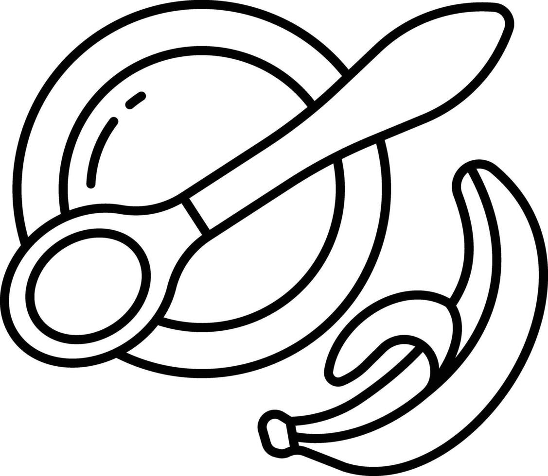 banana puree outline vector illustration
