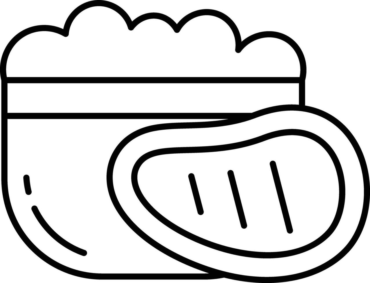 baby beef puree outline vector illustration