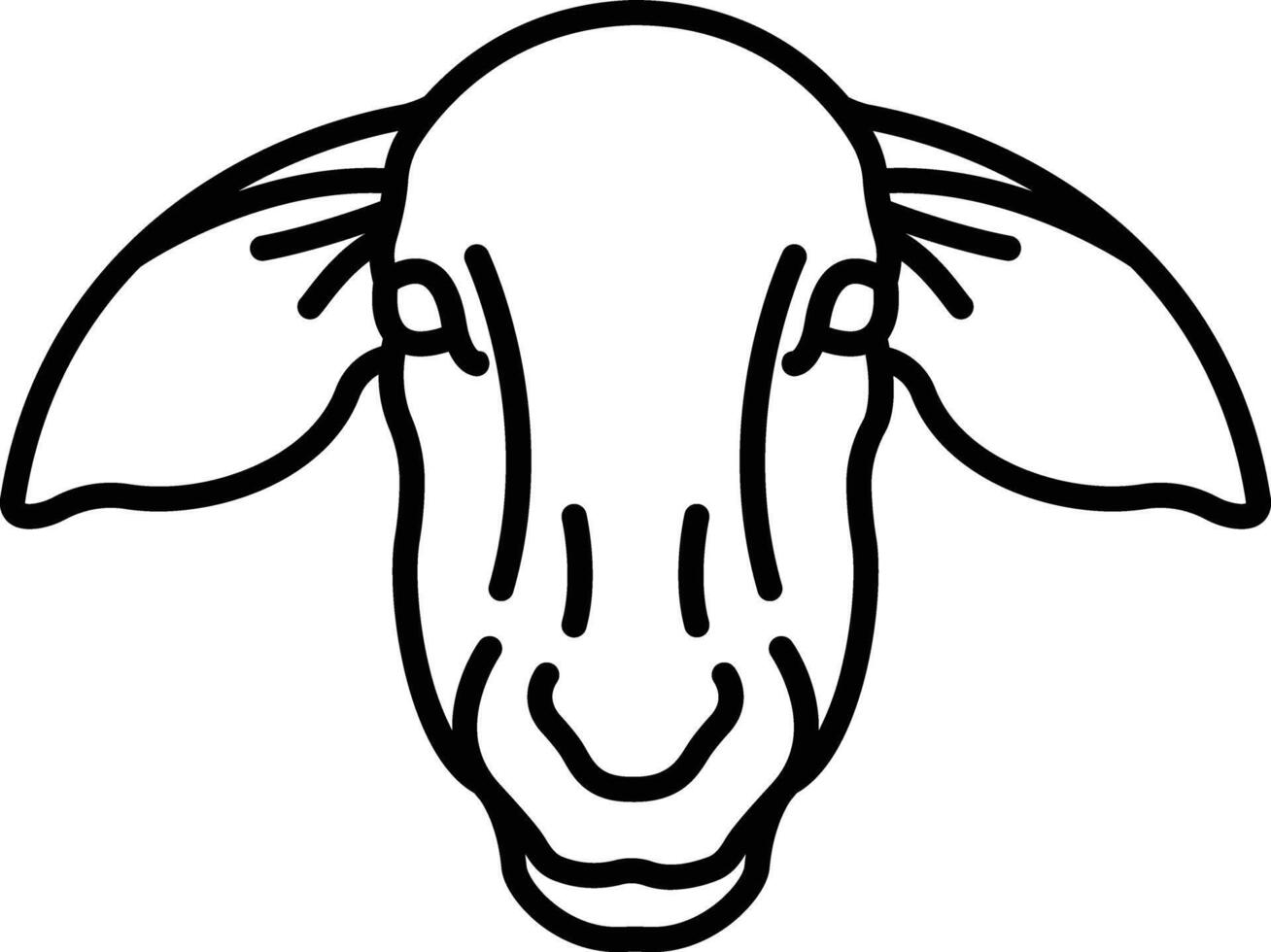 Sheep face outline vector illustration
