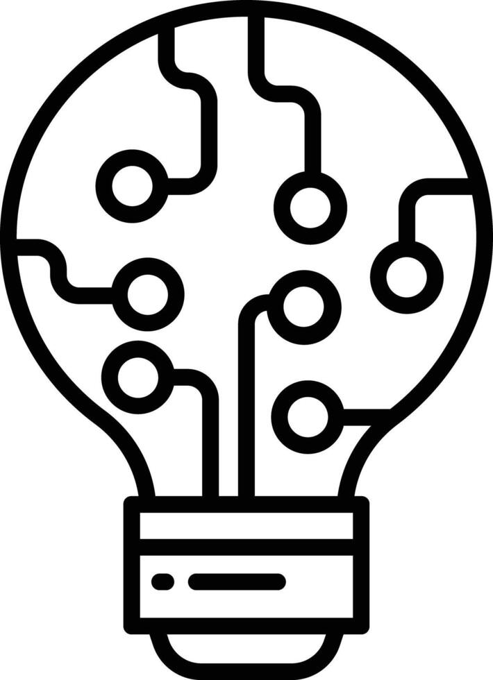 Ai innovation outline vector illustration