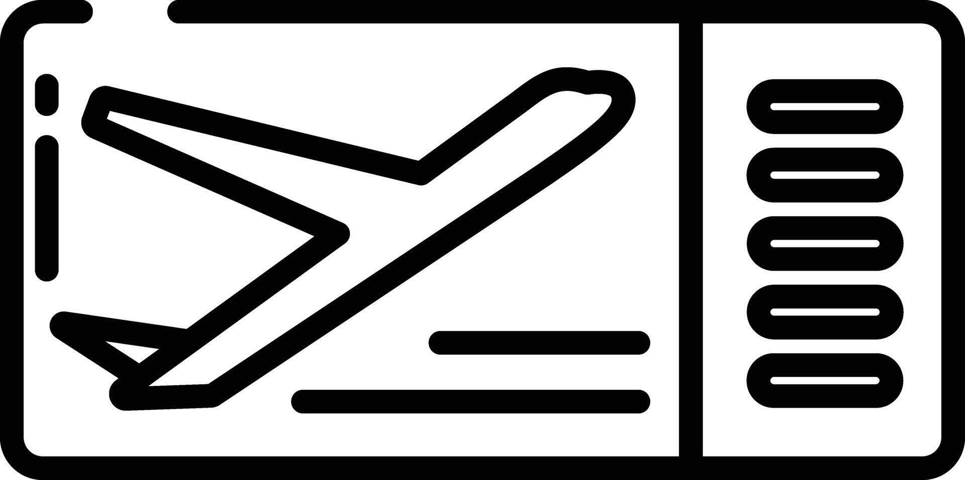 Boarding pass outline vector illustration