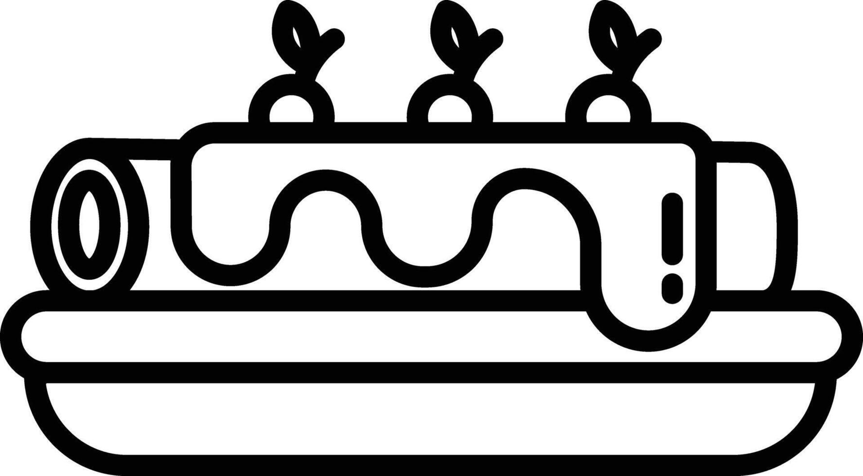 Roll cake outline vector illustration