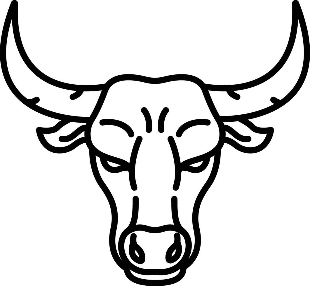 Bull face outline vector illustration