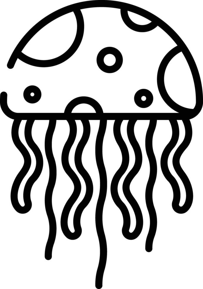 Jelly fish outline vector illustration