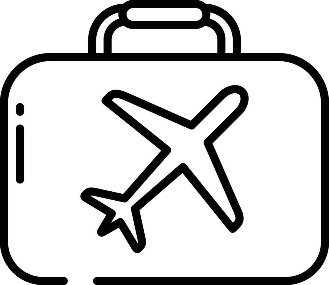 Suitcase outline vector illustration